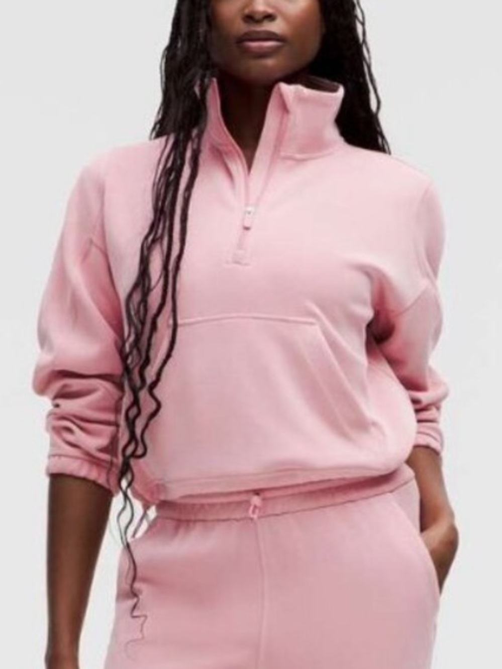 New! Lululemon Pink Tide Brushed Softstreme Half Zip Sweatshirt 6 57178
